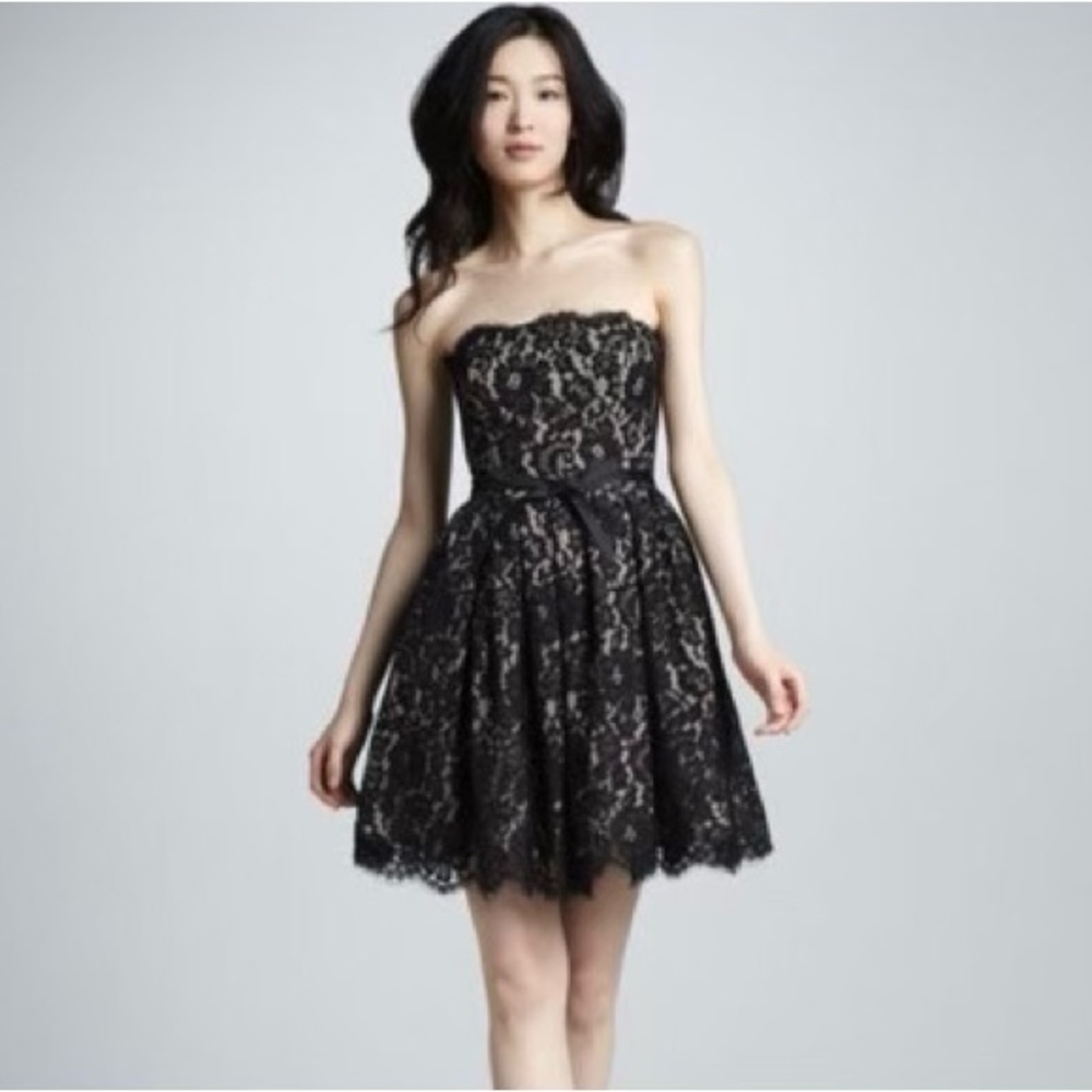 NWT Robert Rodrigues Neiman Marcus Target Dress Black Lace Strapless Dress 4
